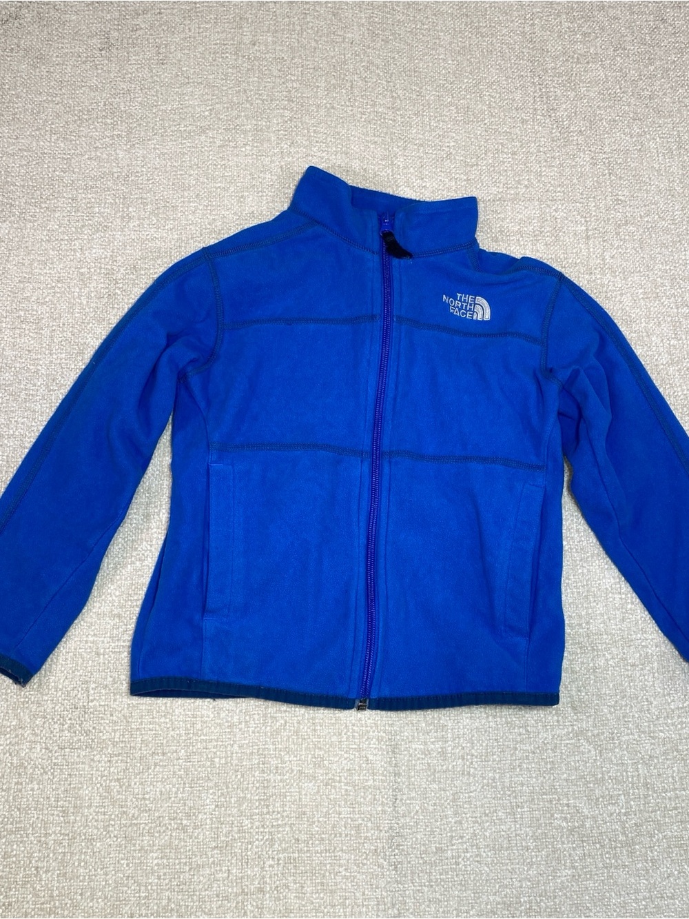 The North Face Fleece Jacket Boys XS Blue Full Zip Lightweight Outerwear Layer